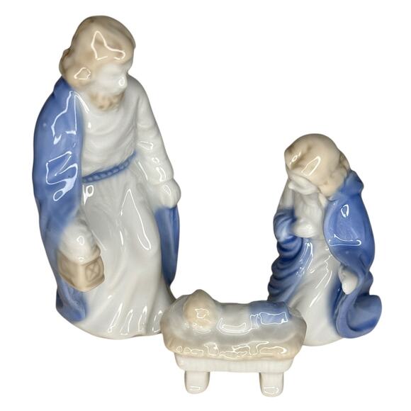 Vintage Bens Porcelain Nativity Figurines Baby Jesus, Mary, Joseph Made In Japan - Picture 7 of 8